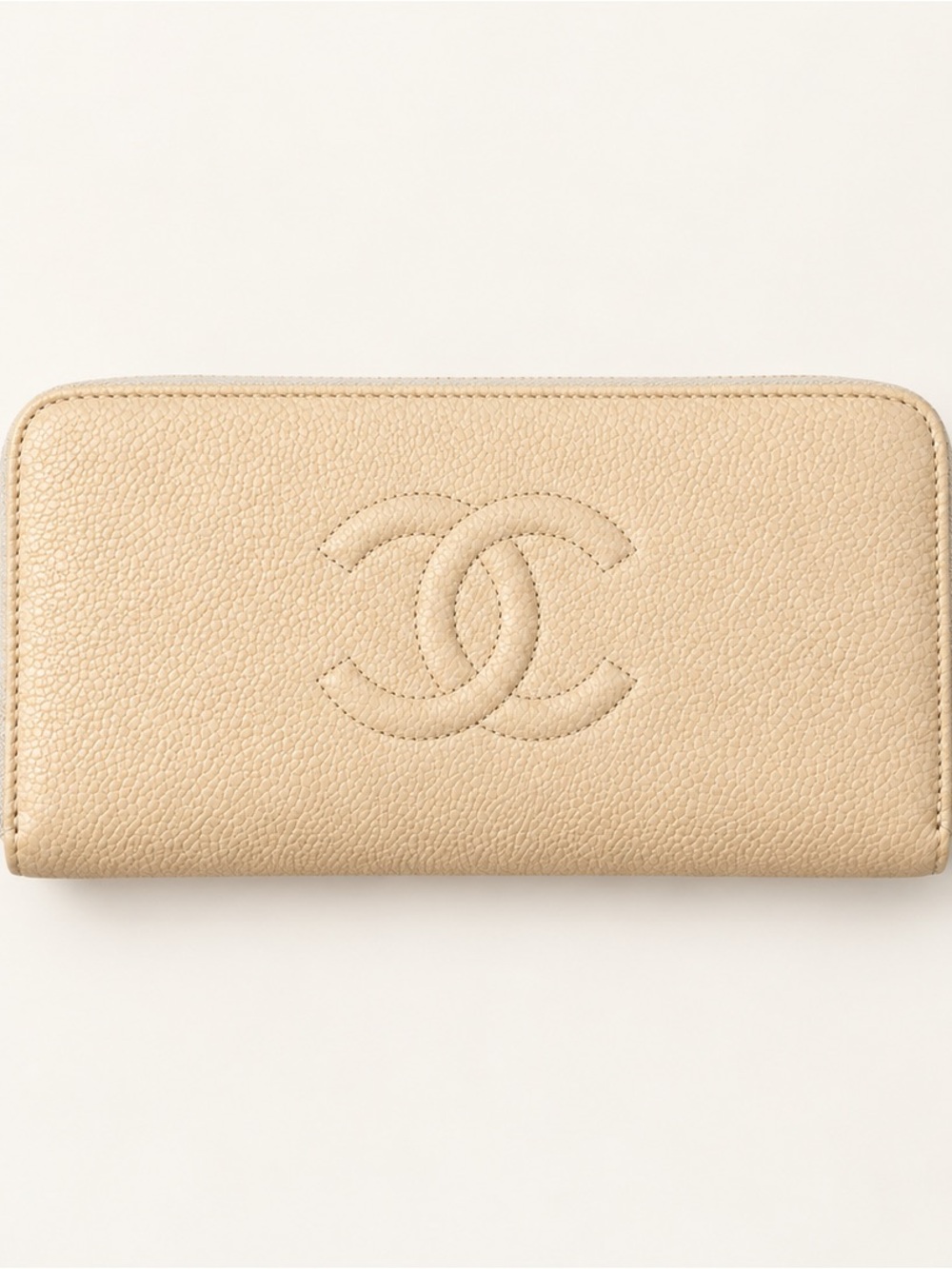 Chanel CC Timeless Caviar Zip Around Long Wallet